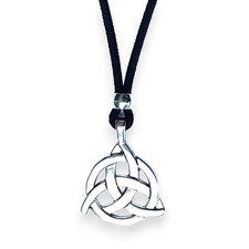 -Collana Uomo Donna Nodo Trinquette Del Triangolo Celtico Trinità in Argento Vec
