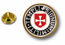 Spilla Pin Badge Pin's IN Metallo Bandiera Templari Knights Croce Da Malta r6