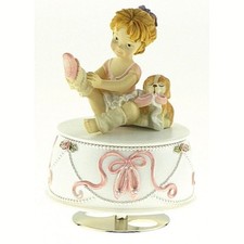 CARILLON MECCANICO Cm.12 con BALLERINA con CANE Melodia : VALZER di BRAHM 15008