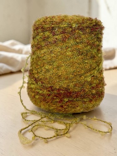 Filato lana boucle - lana, verde