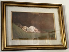 Ernesto Giacobbi Pittore Piacentino - Ragazza Sul Letto - Olio Su Tela