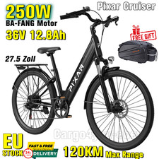 Bicicletta elettrica 27,5 pollici PIXAR Cruiser 36V 12.8Ah 250W motore e-citybike 120KM EU