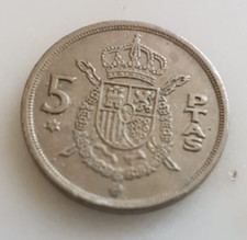 RARA MONETA  5 PTAS 1975 JUAN CARLOS I REY DE ESPANA #2