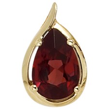 Ciondolo Con Granato Rosso Scuro 585 Oro Collana Donna Ciondolo IN Oro