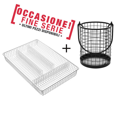 Porta posate con - , cestino