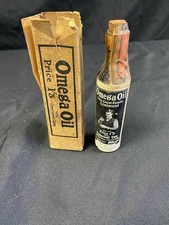 Antique Poison Medicine Bottle Full sealed ->100 yrs  OMEGA OIL - London -(6602