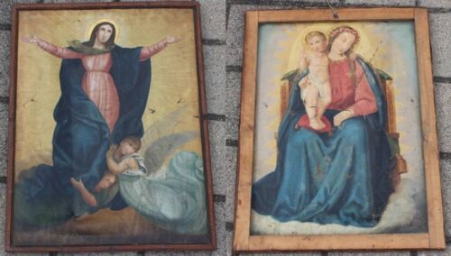 Quadro antico olio dipinto - -,