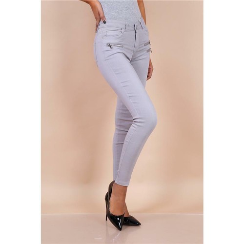 Jeans skinny femminili grigi - skinny,
