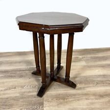 Tavolino tavolo antico da salotto basso per soggiorno in legno ottagonale ' 900