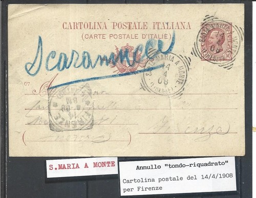 1908 annullo su intero - su,