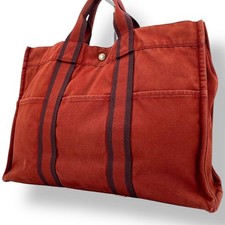 Borsa tote Hermes Birkin 30 cm Canbus rossa autentica usata