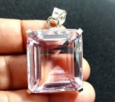Ciondolo in argento massiccio 925 topazio rosa naturale certificato GIE 201 ct pietra preziosa sfusa