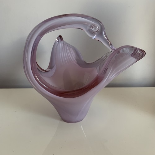 Centrotavola cigno rosa - centrotavola, vetro
