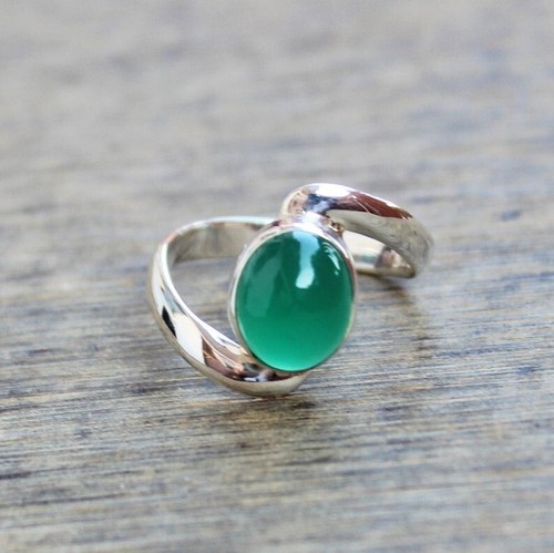 Verde onice anello design 925 - verde,