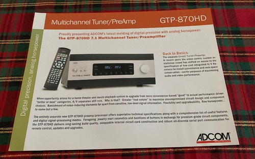 Adcom gtp 870hd - adcom, gtp-870hd