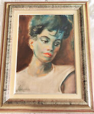 Proferio Grossi – Quadro olio su masonite - Donna con abito 