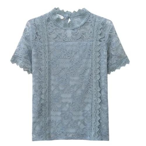 Donna floreale pizzo camicia - floreale,