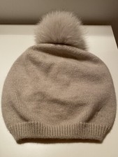Cappello Falconeri - Donna- Taglia Unica - Cashmere Beige  - Pon  Pon  Pelliccia
