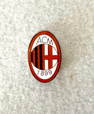 SPILLA DA BAVERO AC MILANO (ACM) SQUADRA SMALTATA CALCIO/CALCIO CON SACCHETTO PORTAOGGETTI ARGENTO...