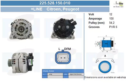 Alternatore psh 150a - bv,