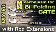 BFG Kit Fai da Te Meccanismi con Asta Telescopica Prolunghe per Grandi Cancelli Bi-Pieghevoli