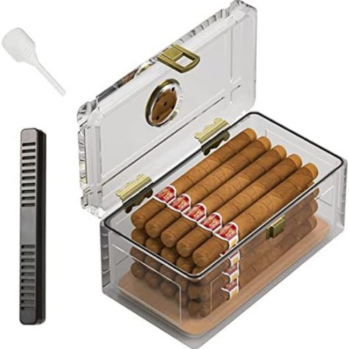 Acrylic cigar humidor with - humidor,