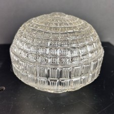 Vintage Art Deco MCM plafoniera globo paralume vetro ~ cialda ~ retrò ~ a costine ~ 3 1/4"