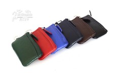 Portamonete portachiavi pelle con cerniera tasca esterna