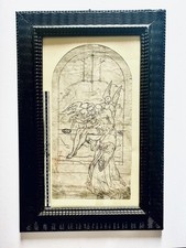 antico disegno Sec. XVI ANDREA MAINARDI DETTO IL  CHIAVEGHINO  . Cm. 42/22