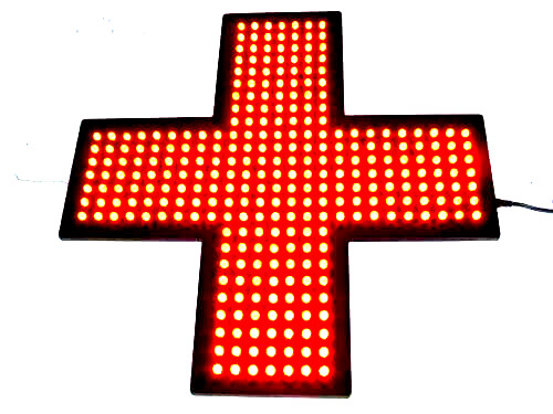 Croce tecnologia led rossi - croce,
