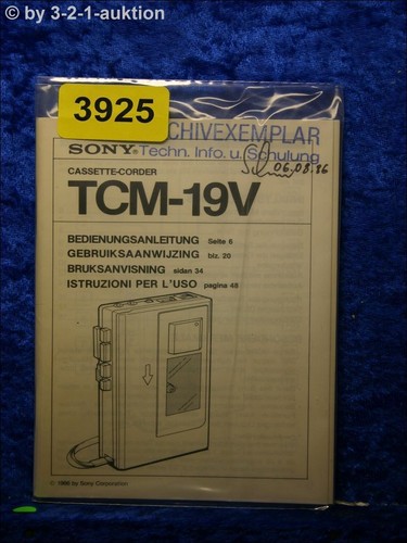 Sony manuale tcm 19v - sony,