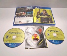 Cyberpunk 2077 PS4 CIB (PlayStation 4, 2020) completo di adesivi e cartoline
