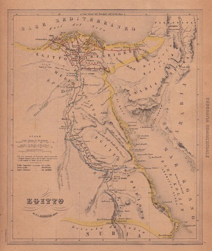 Egitto antica carta - antica, geografica