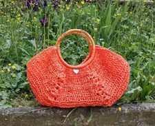 MAXI BAG BORSA DA MARE FATTA A MANO ALL'UNCINETTO IN RAFIA