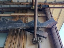 Scala In Ferro E Gradini In Legno Di Noce Brasiliana 110x34x4 Cm