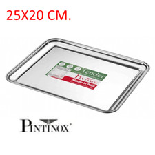 VASSOIO RETTANGOLARE 25X20 CM. INOX BAR DA PORTATA ESPOSIZIONE ITALY PINTINOX