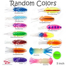 Fish WOW!® 100pz Stampo 3D Pesca Artigianale Bulbo Calamari 7,5cm Polpo Colore Casuale