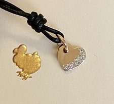 Dodo Pomellato Collana Ciondolo Cuore Oro Rosa Diamanti Bianchi Unisex Originale