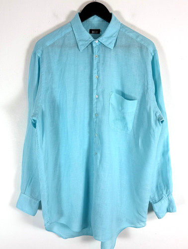 Aspesi camicia lino blu uomo - camicia,