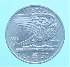 VITTORIO EMANUELE III 50 CENTESIMI 1936 IMPERO MONETE DA COLLEZIONE NICHEL COIN