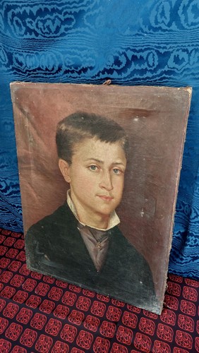 Antico ritratto olio tela - ritratto, su