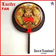 ventaglio a mano pieghevole vintage raro da collezione accessori estivi lucifero baphomet 1