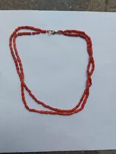 Collana a cannette di vero corallo rosso del mediterraneo 