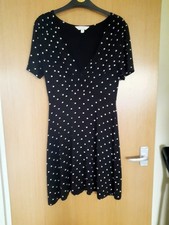 Abito nero a pois Miss Selfridge taglia 12