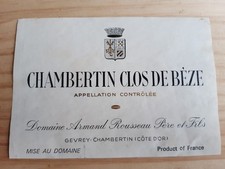 étiquette vin Chambertin Clos