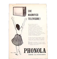 Paginetta pubblicitaria Advertising Werbung 1960 televisore PHONOLA