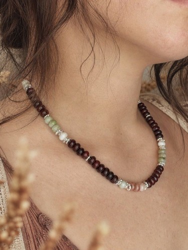 Collana boho diaspro naturale
