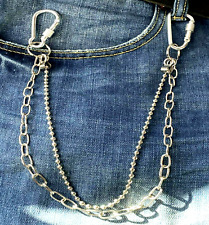 Catena jeans per pantaloni portafoglio portachiavi moto da uomo donna argento