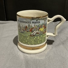 Vintage 1950s Prince William Ware 22 Carat Gold Mug Tankard The Gardeners Prayer