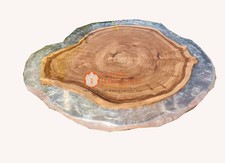 Tavolino da caffè in resina trasparente fiume din ristorante acacia fatto a mano arredo lusso